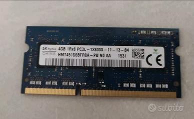 Ram DDR3 4GB PC3-12800 1600Mhz Hynix per Notebook