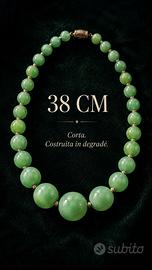 Jade glass collana antica anni 40 gioiello
