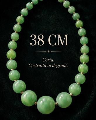 Jade glass collana antica anni 40 gioiello