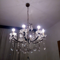 Lampadario a gocce di vetro di Murano, stile '50