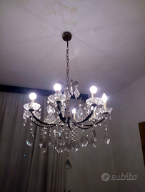Lampadario a gocce di vetro di Murano, stile '50
