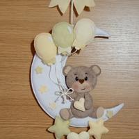 Fiocco nascita luna orsetto palloncini bimbo bimba