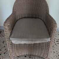 Sedia in rattan Papillon  da esterno con cuscino