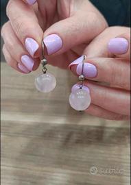 Orecchini argento e quarzo rosa