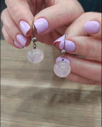 Orecchini argento e quarzo rosa