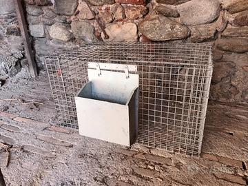 gabbia da coniglio con mangiatoia