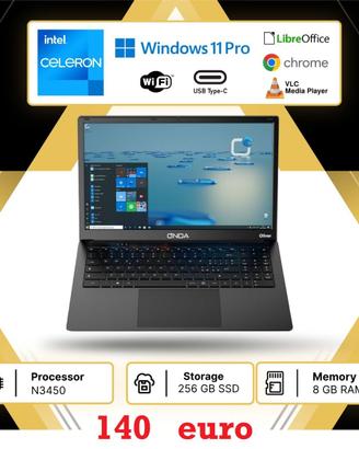 notebook onda oliver intel N3450 ram 8GB ssd 256GB