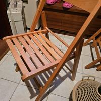 4 sedie pieghevoli legno