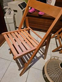 4 sedie pieghevoli legno