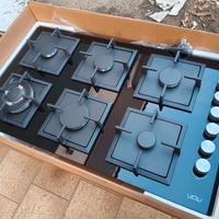 Piano Cottura 90 cm 6 Fuochi Vetro Nero NUOVO 