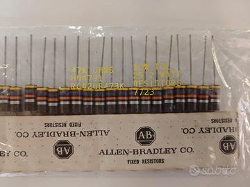 Resistenze Allen Bradley NOS 47K 2W - 25 pezzi