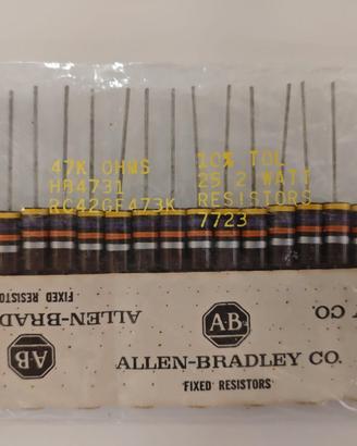 Resistenze Allen Bradley NOS 47K 2W - 25 pezzi