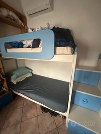 Letto a castello moderno blu