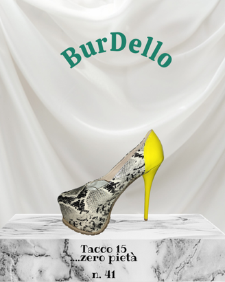 Fetish yellow snake 15 cm tacco + plateau