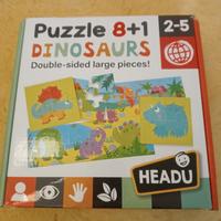 Puzzle 8+1 Dinosauri su due lati Headu 2-5