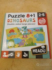Puzzle 8+1 Dinosauri su due lati Headu 2-5