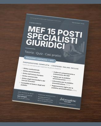 Manuale Concorso MEF 15 Specialisti Completa