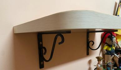 4 mensole legno e ferro battuto