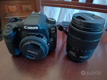 Canon 80D + obiettivo 18-135 USM Is + ob. 24 mm
