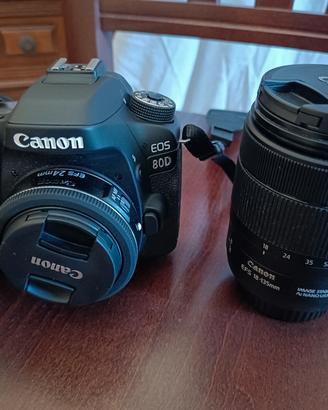 Canon 80D + obiettivo 18-135 USM Is + ob. 24 mm