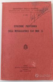 Istruzione provvis sulla mitragliatrice Fiat  35