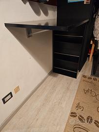 Mobile bar da parete con staffa in acciaio 