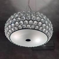 Lampadario stile swaroski con abat jour abbinato