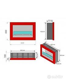 caminetto bioetanolo per parete Treviso L bianco