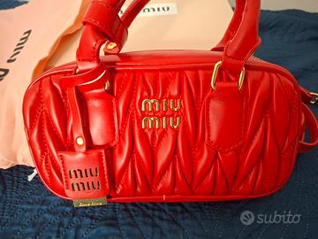 Borsa Miu Miu Arcadie Matelassé pelle nappa rossa