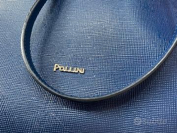 Borsa Pollini blu pelle martellata