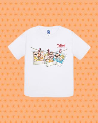 T-shirt bianca con Stampa illustrata, tema ESTATE