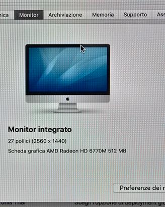 Imac da 27"  fine 2011
