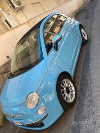 Fiat 500 cabrio azzurro Tiffany