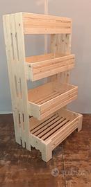 scaffale pane legno massello arredo negozio bio