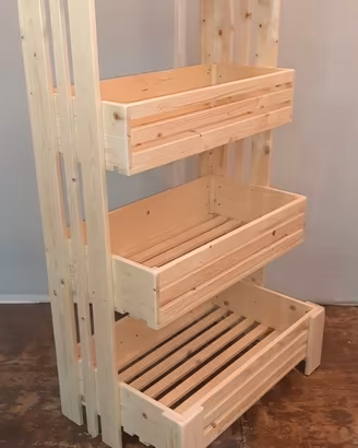 scaffale pane legno massello arredo negozio bio
