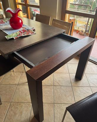 tavolo soggiorno calligaris wenge + 6 sedie