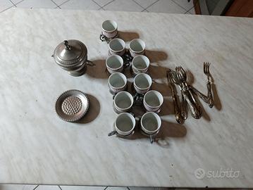 set tazze rare di peltro