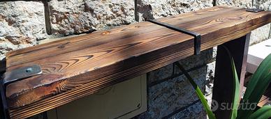 mensole legno massiccio struttura portante ferro