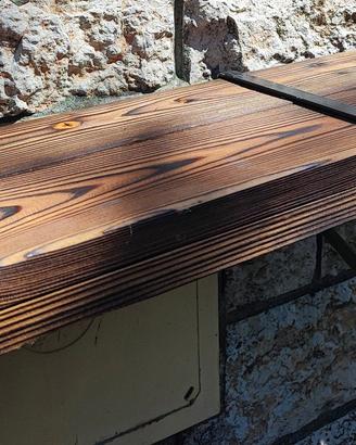 mensole legno massiccio struttura portante ferro