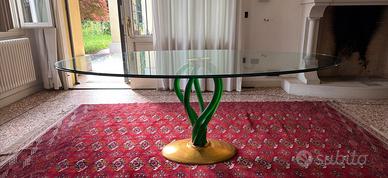 Tavolo in vetro di Murano ovale Bolshoj Reflex