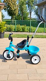 Triciclo Colibrì Colibrino azzurro con maniglione