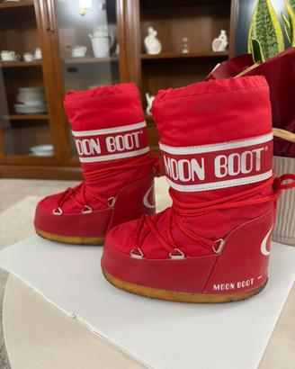 Moon Boot icon mini kids rosso in nylon