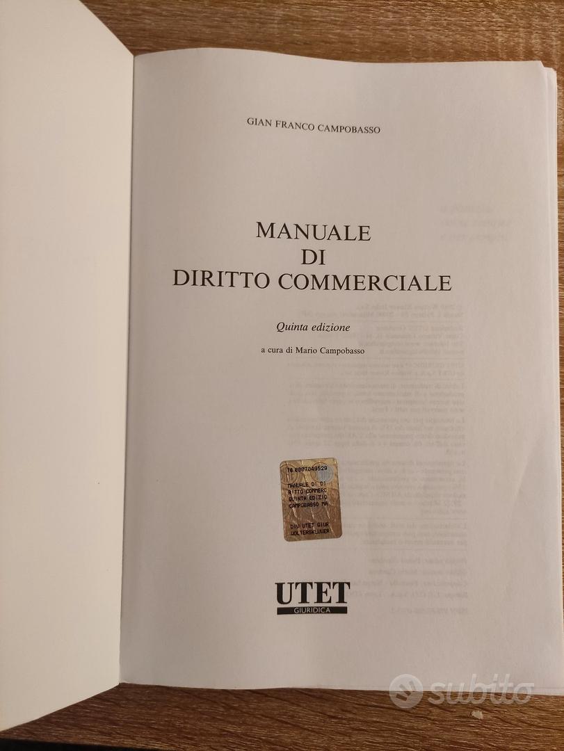 Manuale di Diritto Commerciale UTET quinta ediz - Libri e Riviste In  vendita a Cremona
