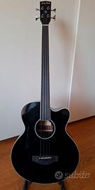 Basso Harley Benton B-30BK-FL acoustic fretless