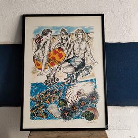 QUADRO LITOGRAFIA ACQUERELLATO