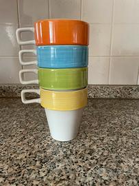 4 tazze da the impilabili