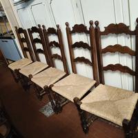 sedie rustiche in legno con sedile in paglia intre