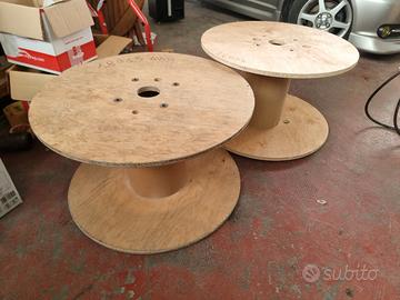 2 Bobine legno per tavolo/giardino arredamento 