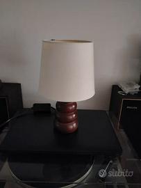 Lampada da tavolo vintage in legno
