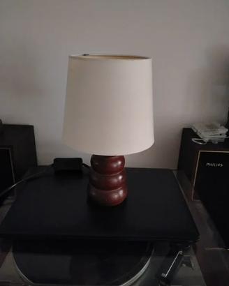 Lampada da tavolo vintage in legno